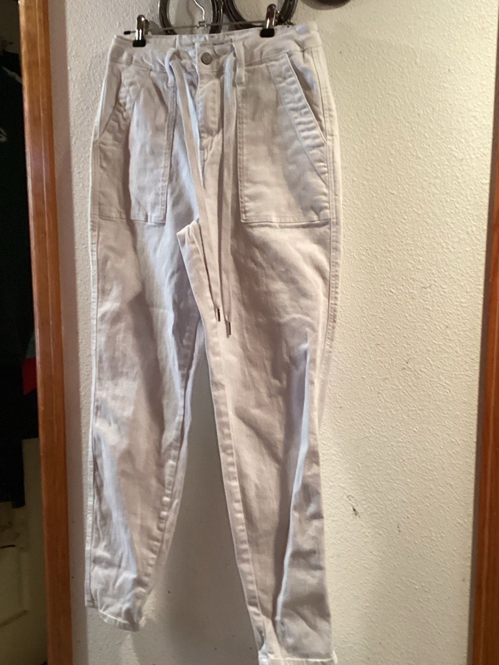 Judy Blue Light Gray Straight Leg Jeans with Drawstring Waist